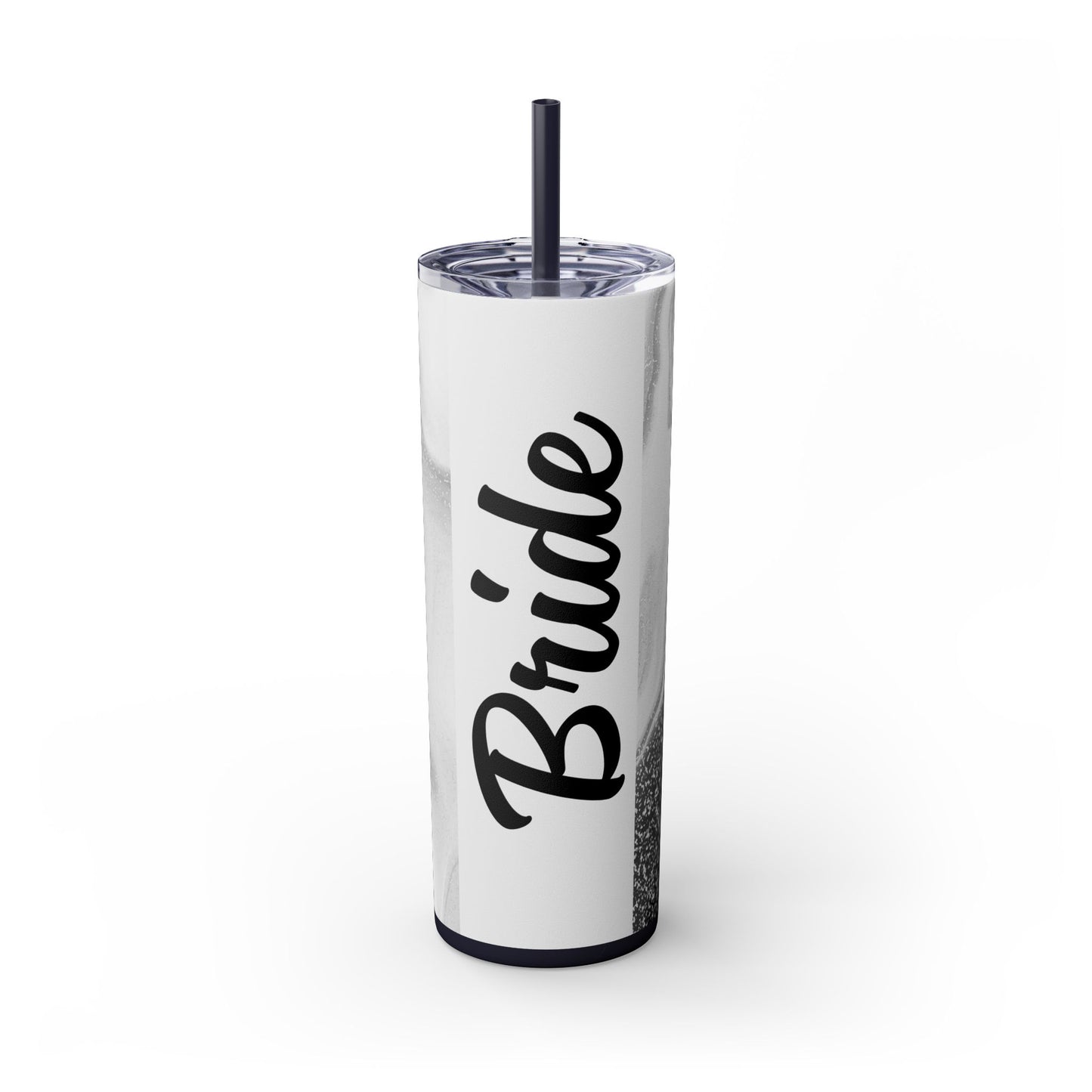 Bride Skinny Tumbler, 20oz - Silver Wedding Formal Bridal Gift, Drinkware, Bridal Party Favors, Bachelorette Gift, Wedding Anniversary Gifts