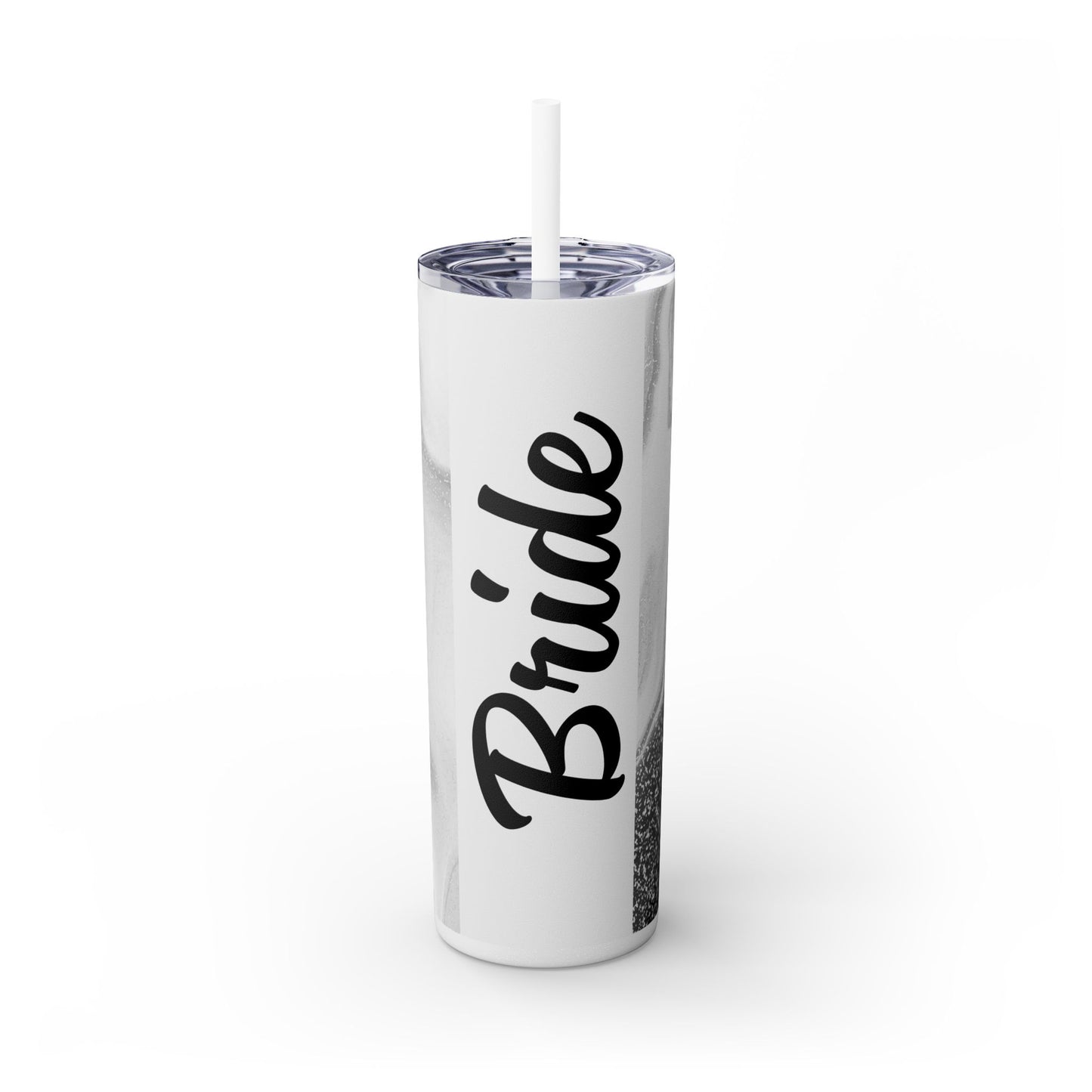 Bride Skinny Tumbler, 20oz - Silver Wedding Formal Bridal Gift, Drinkware, Bridal Party Favors, Bachelorette Gift, Wedding Anniversary Gifts