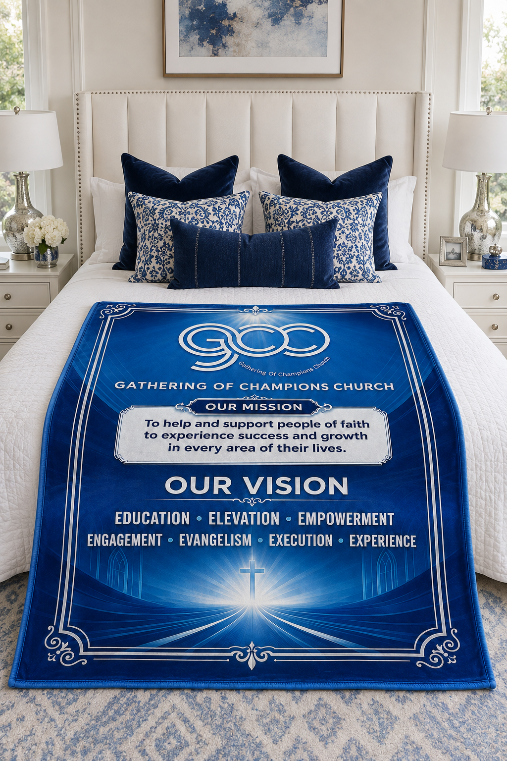 Gathering of Champions Church Mission & Vision Plush Blanket