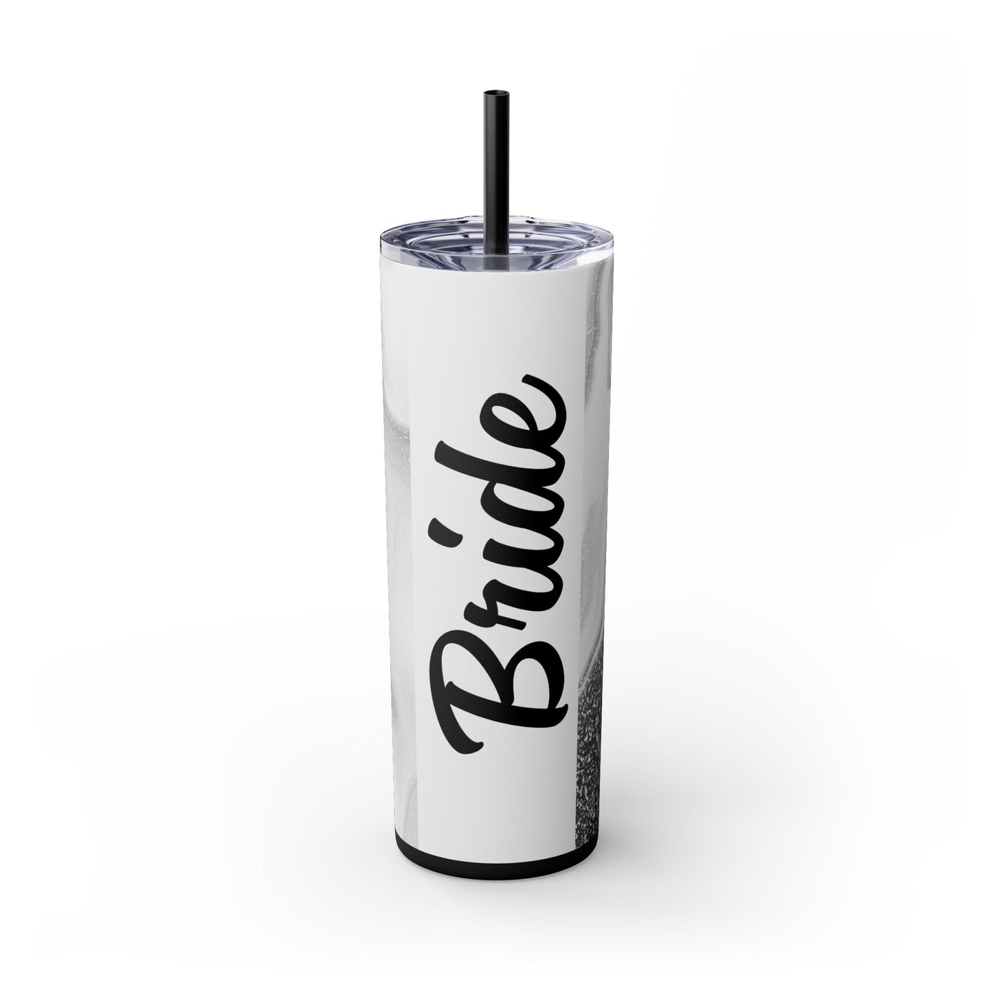 Bride Skinny Tumbler, 20oz - Silver Wedding Formal Bridal Gift, Drinkware, Bridal Party Favors, Bachelorette Gift, Wedding Anniversary Gifts