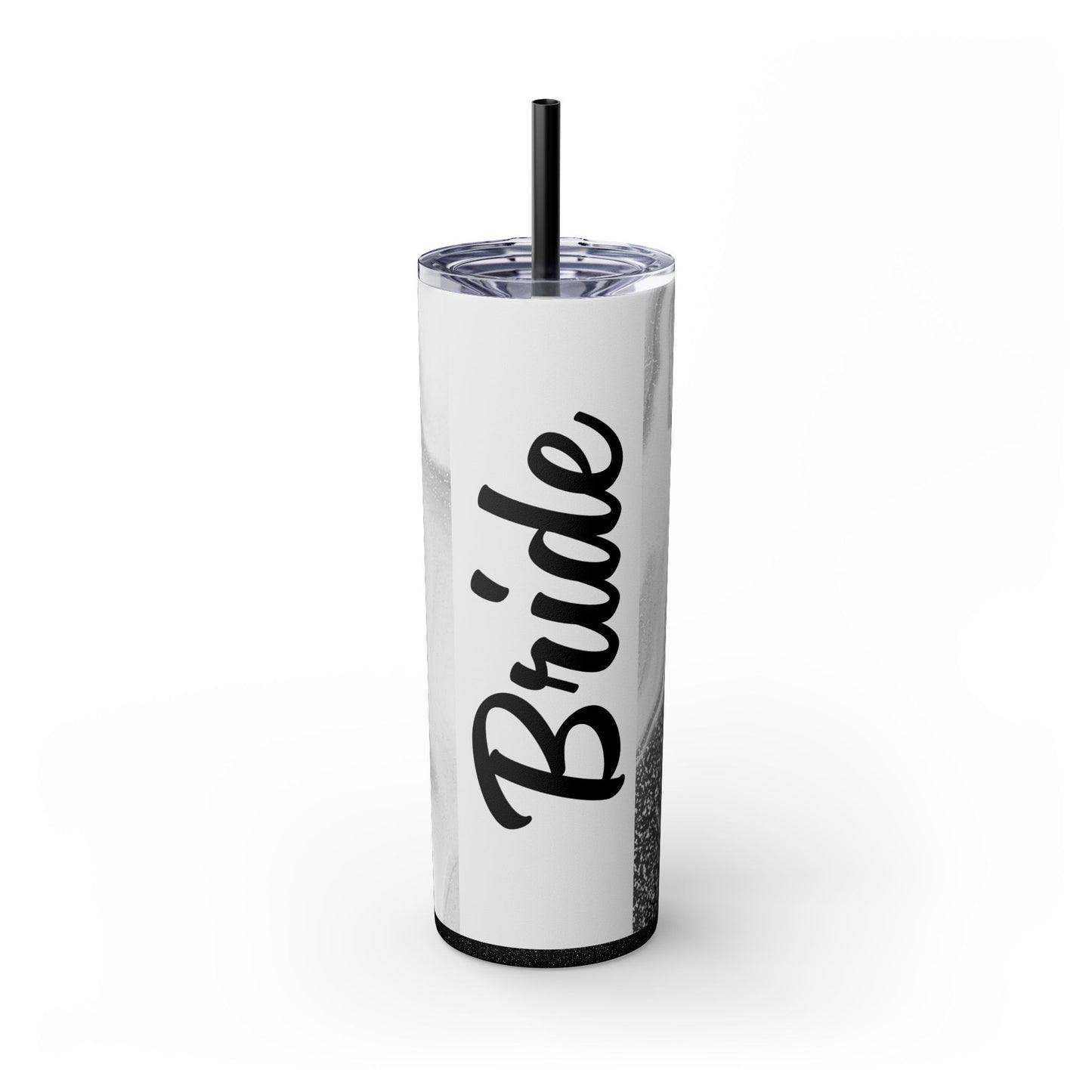 Bride Skinny Tumbler, 20oz - Silver Wedding Formal Bridal Gift, Drinkware, Bridal Party Favors, Bachelorette Gift, Wedding Anniversary Gifts