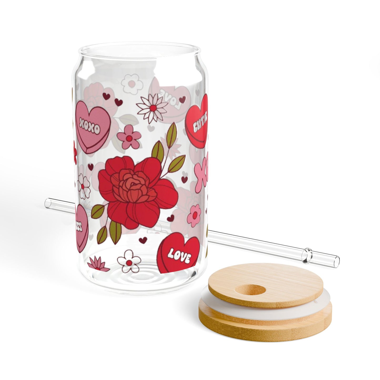 "Love Blooms Glass Tumbler"