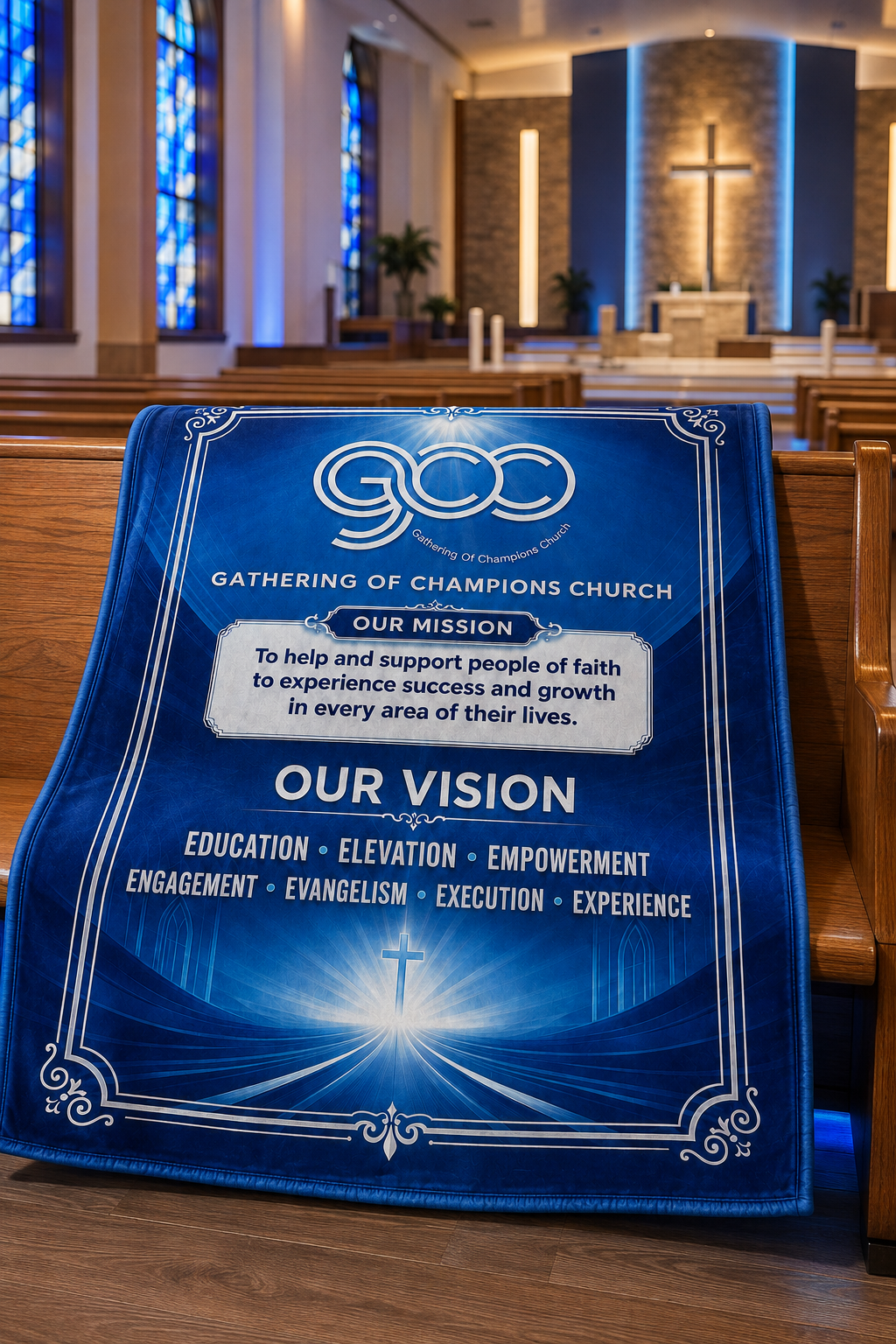 Gathering of Champions Church Mission & Vision Plush Blanket