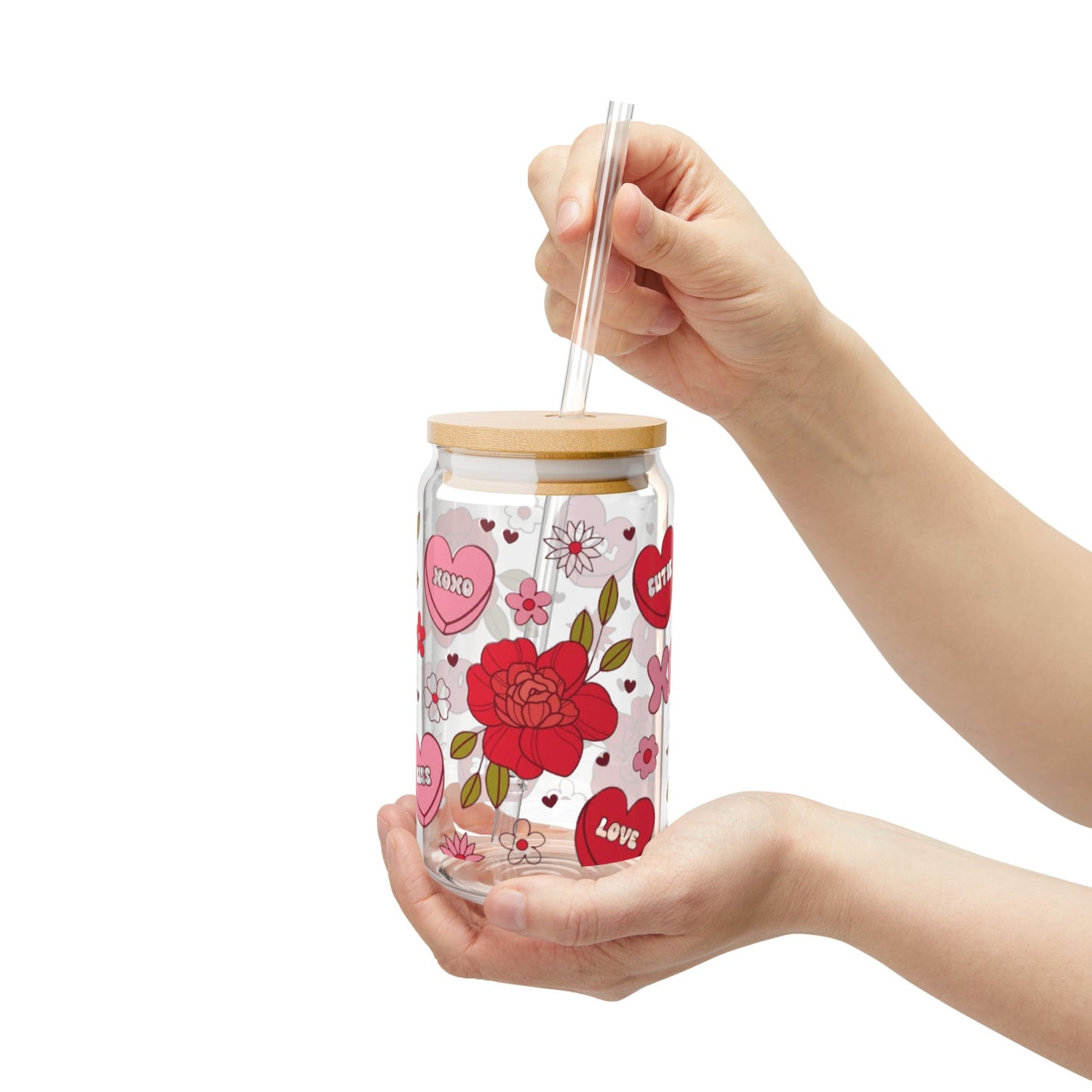 "Love Blooms Glass Tumbler"
