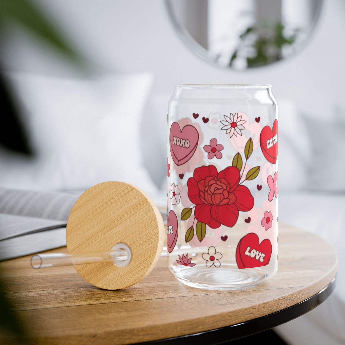 "Love Blooms Glass Tumbler"